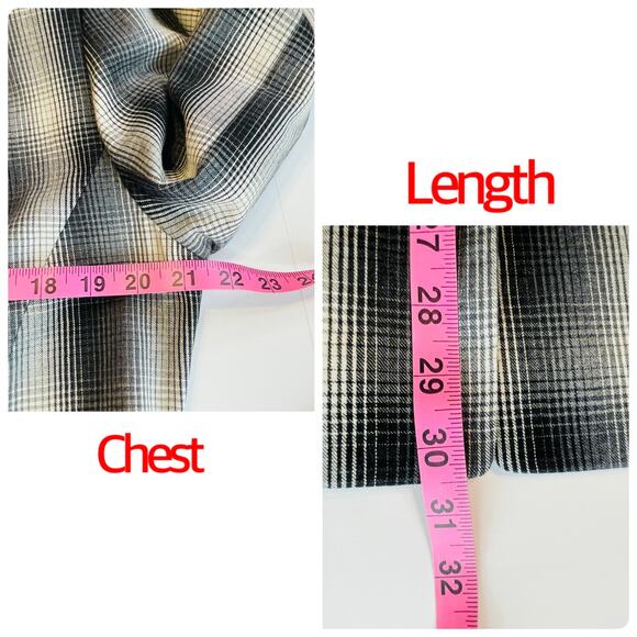 Ports International Vintage Black Gray Ombre Plaid Long Belted Jacket 10 - Picture 12 of 12